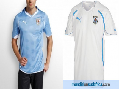 Camiseta uruguaya de fútbol titular y suplente